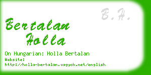 bertalan holla business card